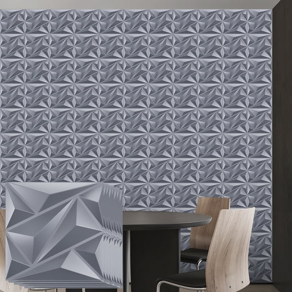 FLOLEOPA Textures 3D Wall Panels Gray Design for Interior Wall Decor Pack of 30 Tiles 29 Sq Ft (PVC)