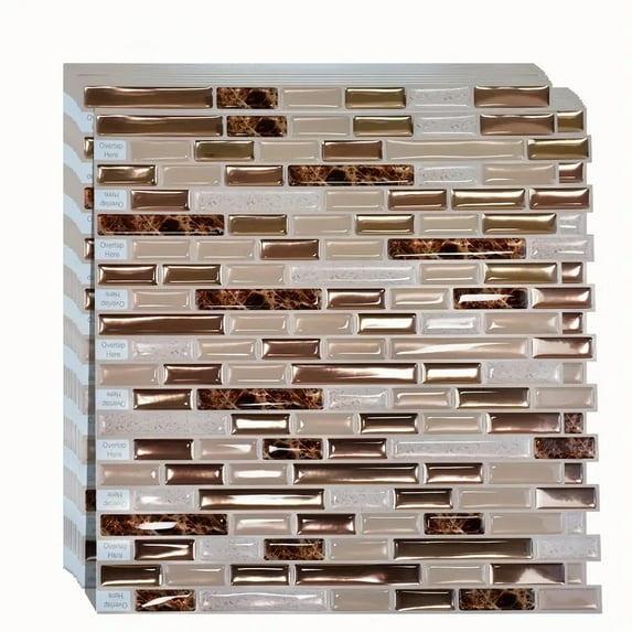 FLOLEOPA Tile 20 Sheets Peel and Stick Kitchen - 12" x 12" Premium Tile Backsplash 3D Wall Tiles
