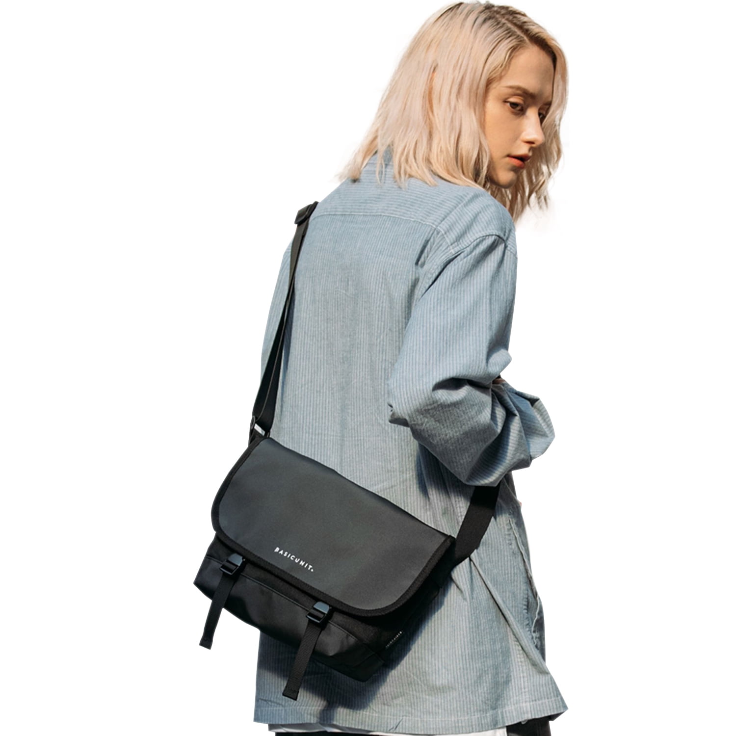 FLOLESS Small Black Crossbody Shoulder Messenger Bag For Men Women