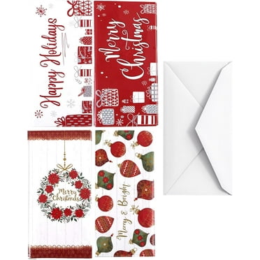 FLOMO Pack of 24 Christmas Themed Money & Gift Card Holders with Envelopes, 7.25" x 3.5"