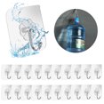 thumbnail image 1 of FLONOZZ Self Adhesive Wall Hooks, 20 Pack Transparent Reusable Seamless Hanging Hooks, 1 of 8
