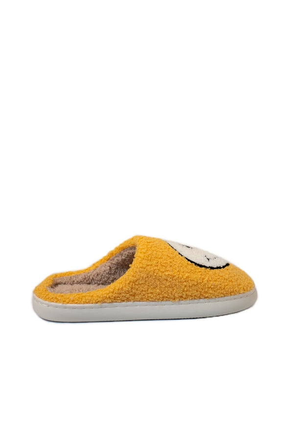 Adult Fluffy Face Slippers in Yellow, 42-43 EU