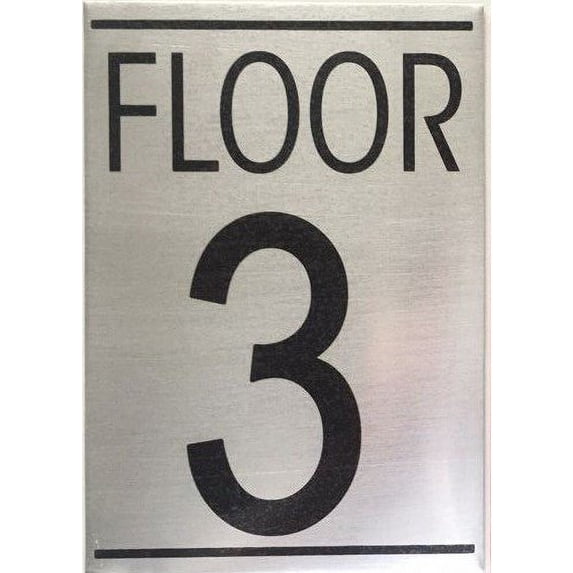 FLOOR 3 SIGN -Delicato line(BRUSH ALUMINIUM)(ref-2022-4)