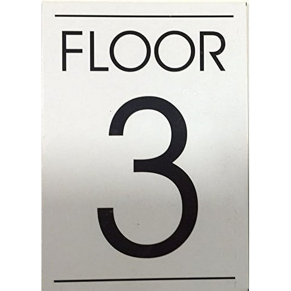 FLOOR 3 SIGN ( WHITE )