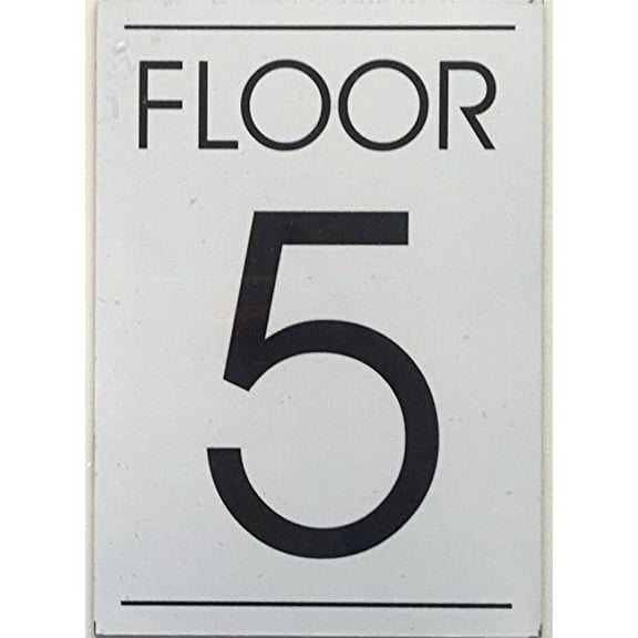 FLOOR 5 SIGN (WHITE)
