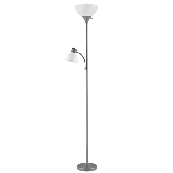 Mainstays 72‘’ Gray Combo Floor Lamp with Reading Lamp, Modern Design ...