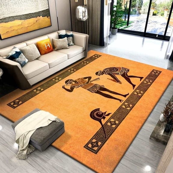 FLOOR MAT | AREA RUG | 5 X 8 | ANCIENT GREEK SOLDIERS | 3D