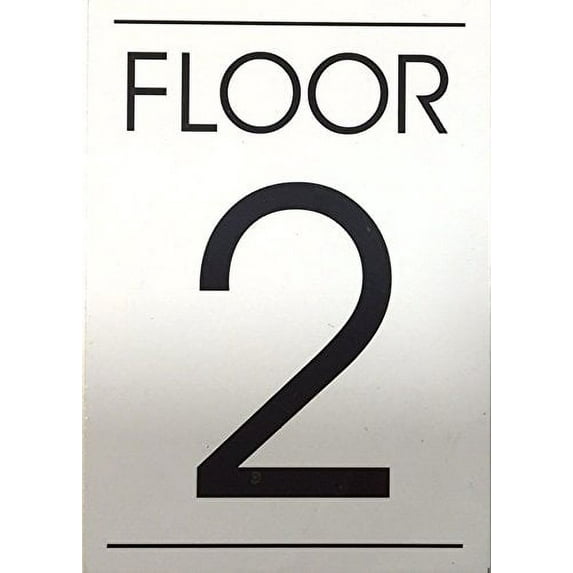 FLOOR NUMBER 2 SIGN ( WHITE )