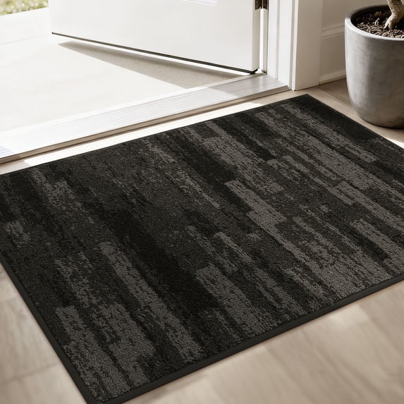 FLOORHUG Indoor Doormat, 24''x 36'' Non-Slip Dirt-Resistant Entry Rug, Absorbent & Machine Washable Floor Mat, Dark Gray