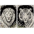 thumbnail image 1 of FLOPESN 2PCS Animals DIY Gemstone Pearl Painting Kit - 9.84X13.78in Frameless Colourful Canvas Art for Adults, Stress Relief Craft & Home Wall Decor, 1 of 8