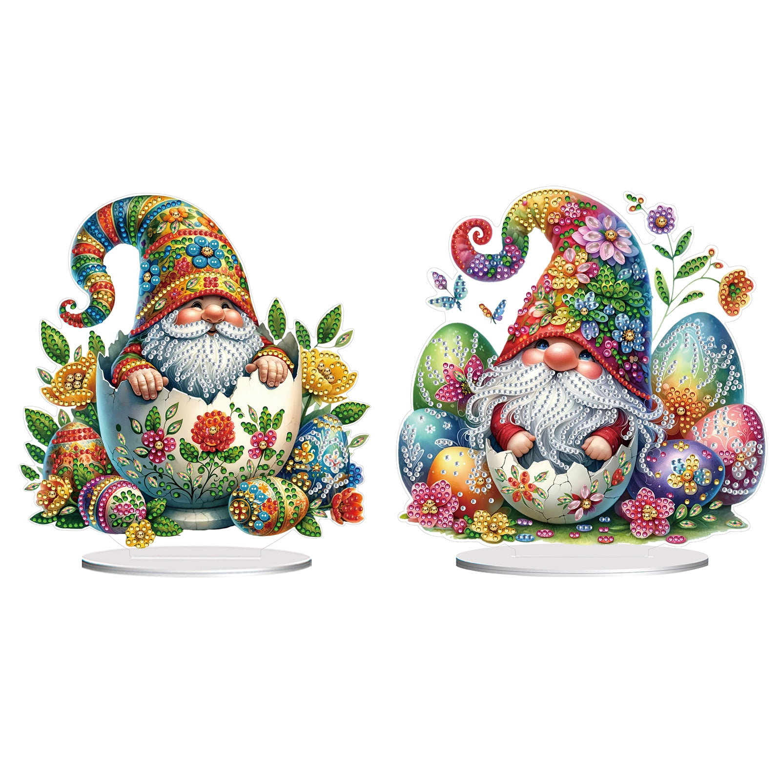 FLOPESN 2Pcs DIY Diamond Art Painting Easter Goblin Ornament Kits with Oval Base, Single-Sided Diamond Painting PET Craft for Home Decor