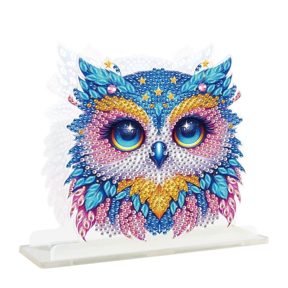 FLOPESN DIY Diamond Art Kits, 8.6*5.9 in Diamond Paper Towel Holder,Owl Style Creative Design,Acrylic Acrylic Desktop 3D Irregular Shape Wall Decor Ornament