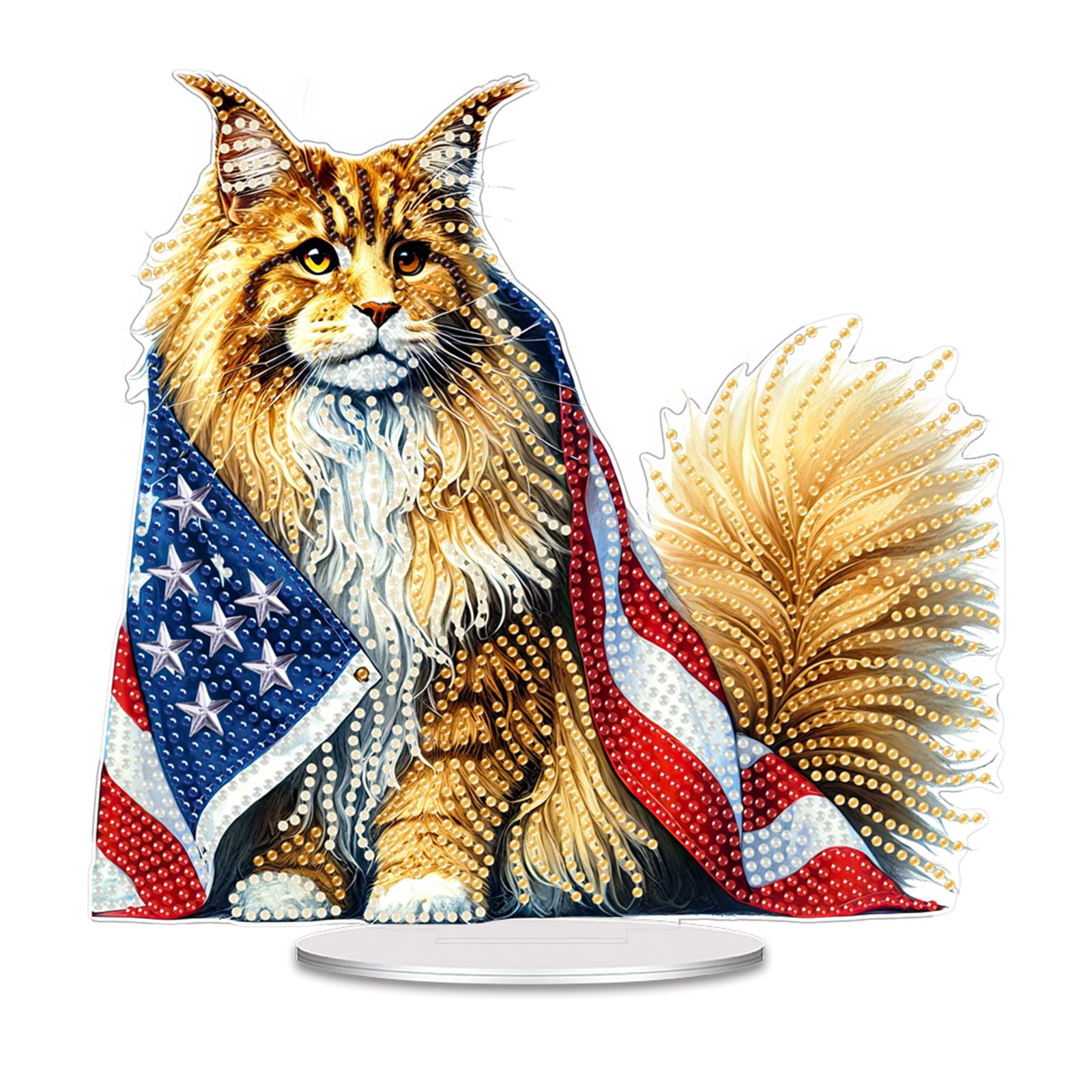 FLOPESN DIY Diamond Art Painting American Independence Day Creative，9.84*9.84in Animal Design,Add Festive Atmosphere Home Desktop Decorations