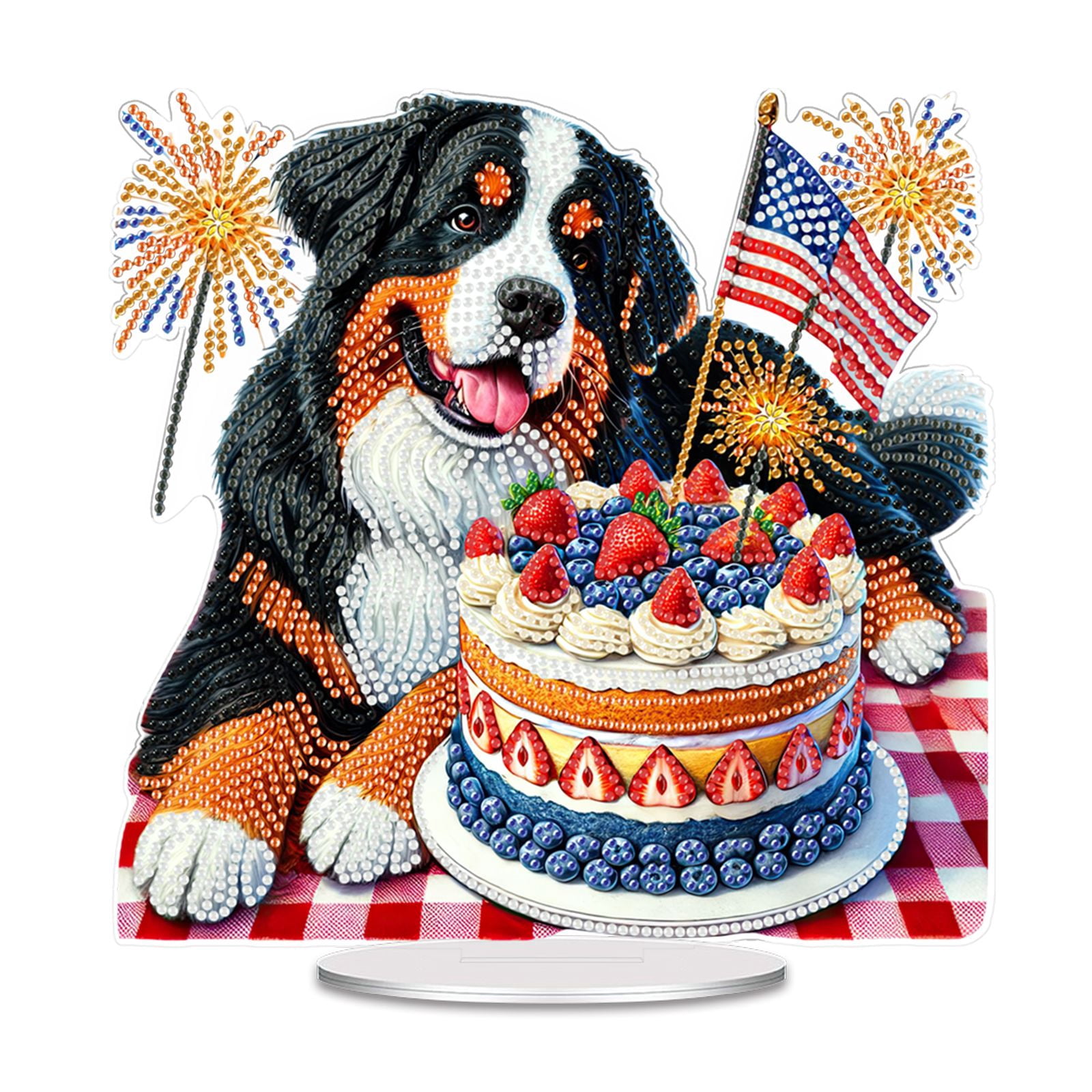 FLOPESN DIY Diamond Art Painting American Independence Day Creative，9.84*9.84in Animal Design,Add Festive Atmosphere Home Desktop Decorations