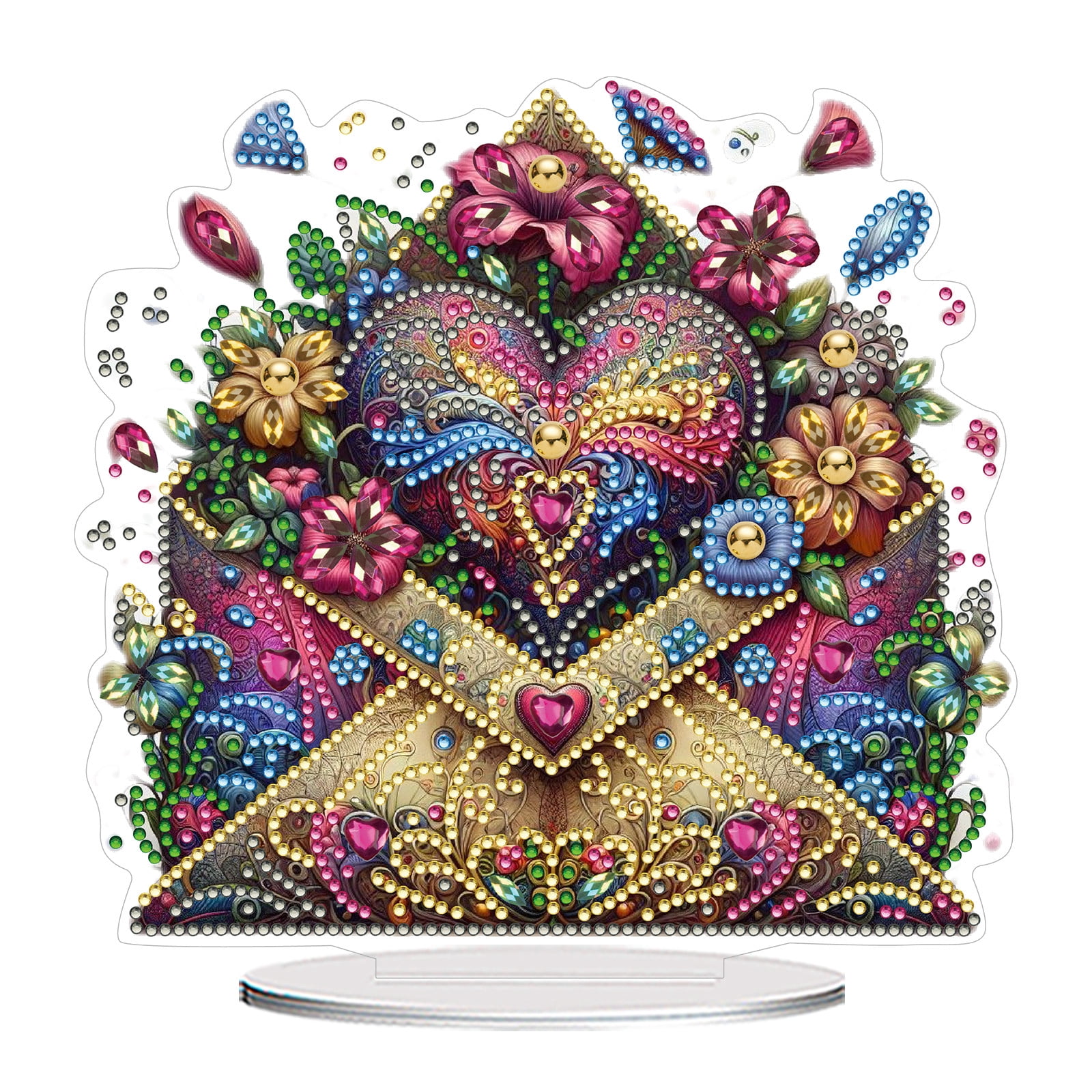 FLOPESN DIY Diamond Painting Art, exquisite and shiny patterns, size 8.26x8.26 inches, made of PVC material suitable for home and desktop decoration
