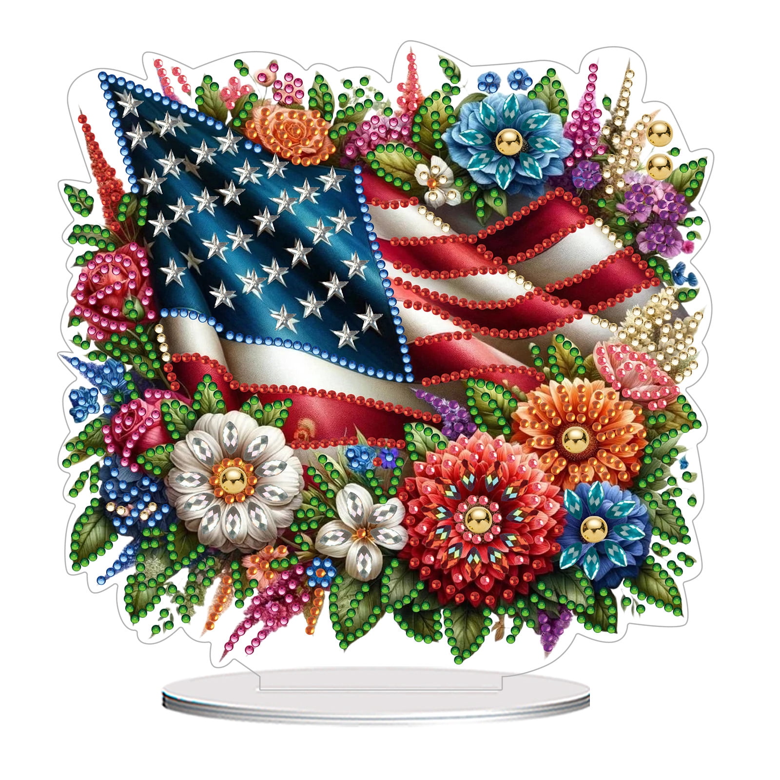 FLOPESN DIY Diamond Painting Art, exquisite and shiny patterns, size 8.26x8.26 inches, made of PVC material suitable for home and desktop decoration