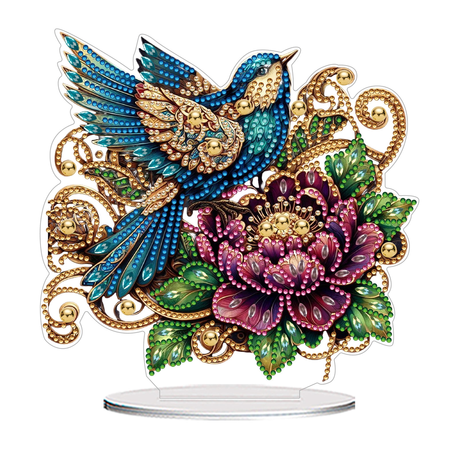FLOPESN DIY Diamond Painting Art, exquisite and shiny patterns, size 8.26x8.26 inches, made of PVC material suitable for home and desktop decoration