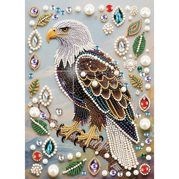 FLOPESN DIY Gemstone Pearl Diamond Art Painting Kit Unframed, 9.84X13.78in, Colourful Canvas Holiday Present Home Wall Decor Unframed-Eagle-2