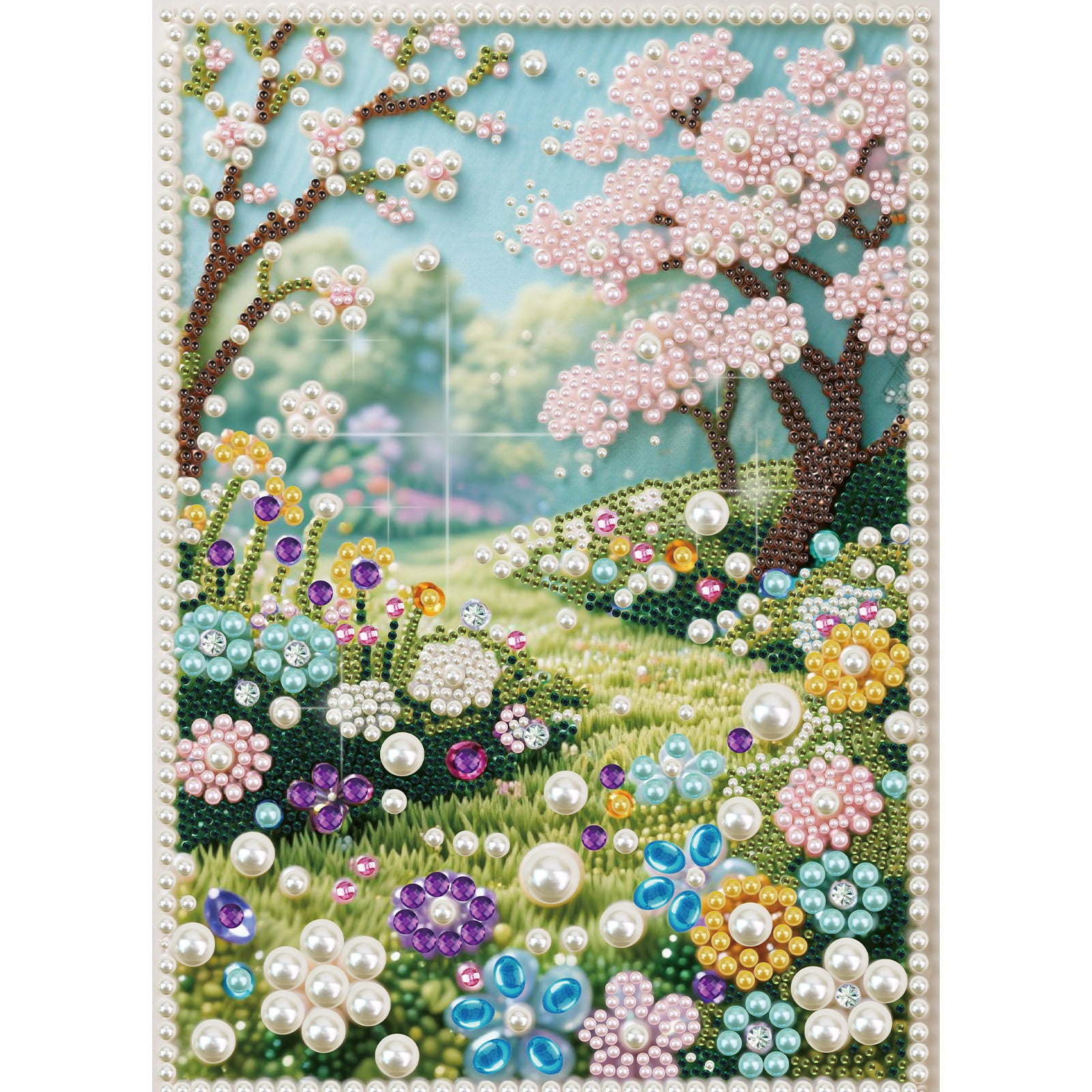 FLOPESN DIY Gemstone Pearl Diamond Art Painting Kit Unframed, 9.84X13.78in, Colourful Canvas Holiday Present Home Wall Decor Unframed-Scenery-1