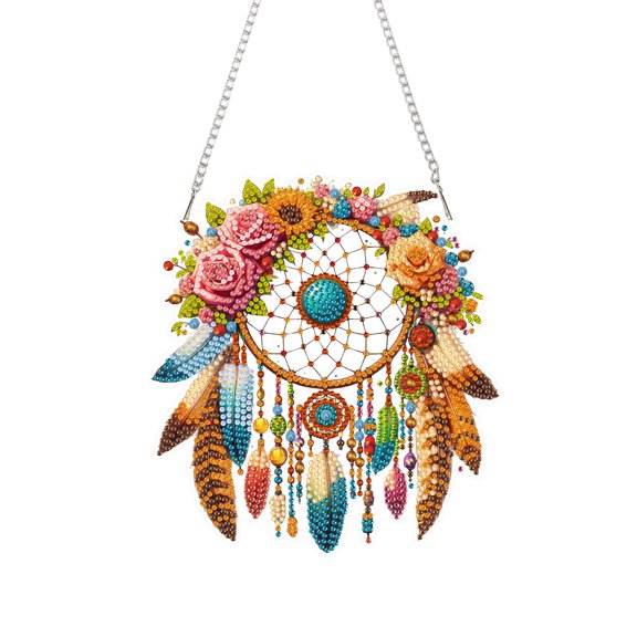 FLOPESN Diamond Art Pendant, PET Material Home Decor Ornament, Single-Sided DIY Craft Kit