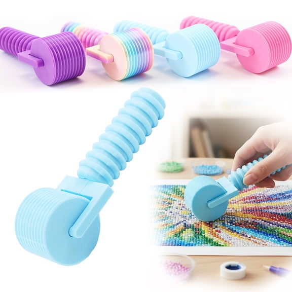 FLOPESN Diamond Art Roller New Reinforced Pressure Roller Essential DIY Craft Tool for Rhinestone Embroidery Easy-Grip Hand Roller Diamond Art Painting Tools & Accessories-Blue