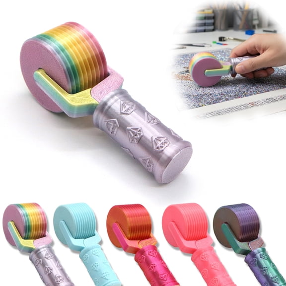 FLOPESN Diamond Art Roller New Reinforced Pressure Roller Essential DIY Craft Tool for Rhinestone Embroidery Easy-Grip Hand Roller Diamond Art Painting Tools & Accessories-Random Macarons