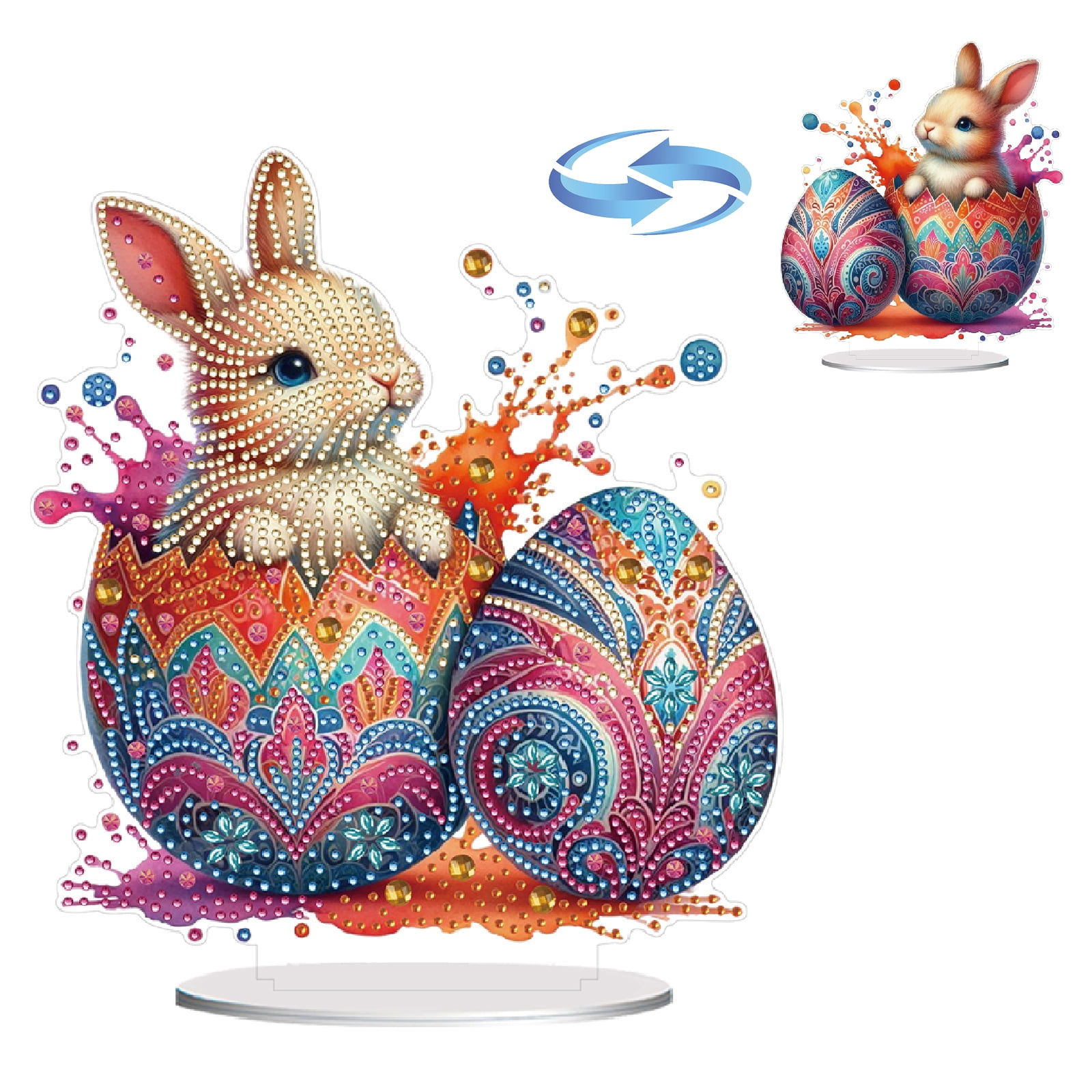 FLOPESN Easter DIY Diamond Art Painting Desktop Ornaments,Single-Sided ...