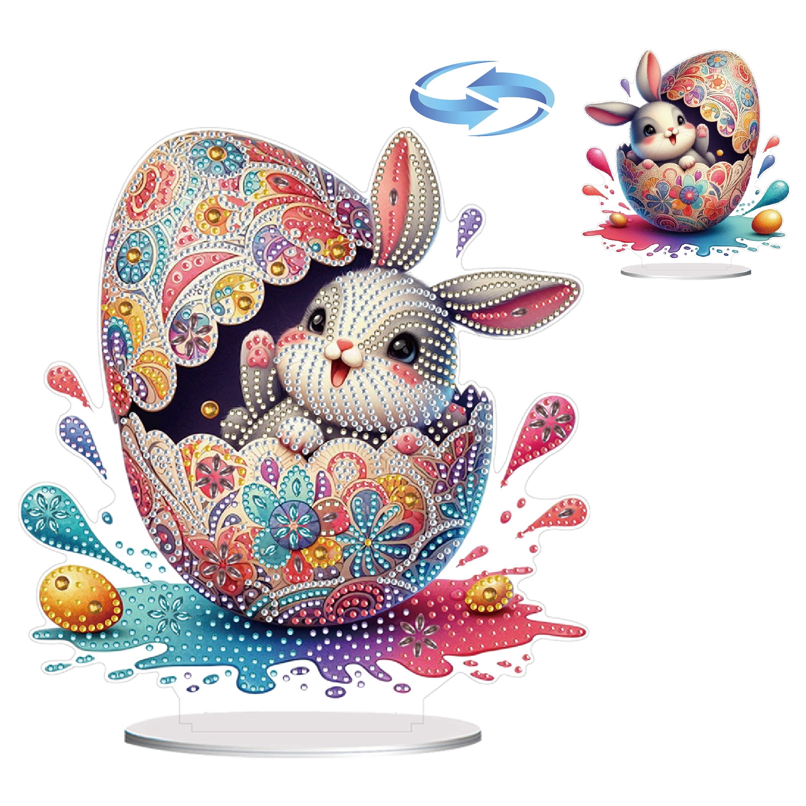 FLOPESN Easter DIY Diamond Art Painting Desktop Ornaments,Single-Sided ...