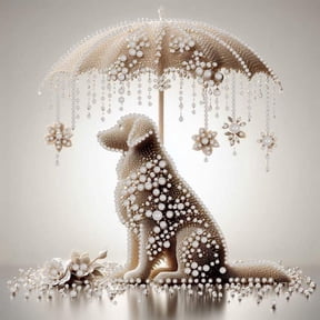 FLOPESN Gemstone Pearl Diamond Art Painting Kits Frameless, Creative Design Handmade Home Wall Decoration with Tools, Pattern Size 9.84x9.84in -Dog