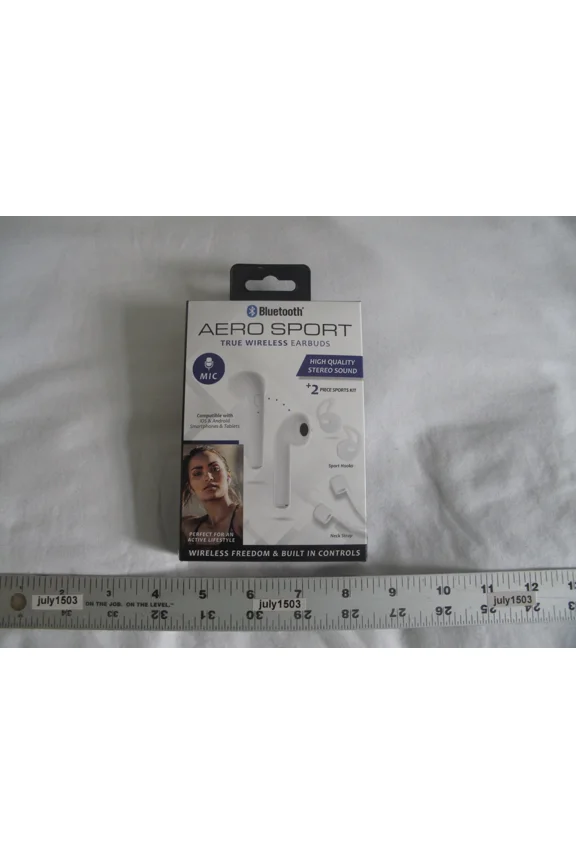 - (1) New Xtreme Bluetooth Aero Sport Wireless Earbuds White Mic Neck Strap Sports