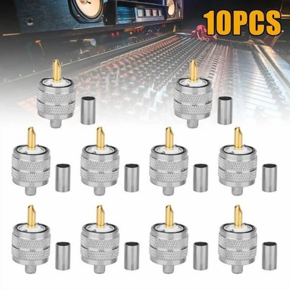 FLORA- 10Pcs Pl259 Coax Cable Connectors Uhf Male Solder Connectors For Rg8X Lmr240
