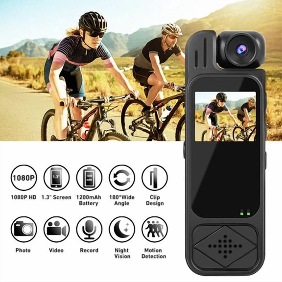 FLORA- 20 Hour 1080P Camcorder Mini Police Body Camera Hd 180 Video Dvr Ir Night Cam