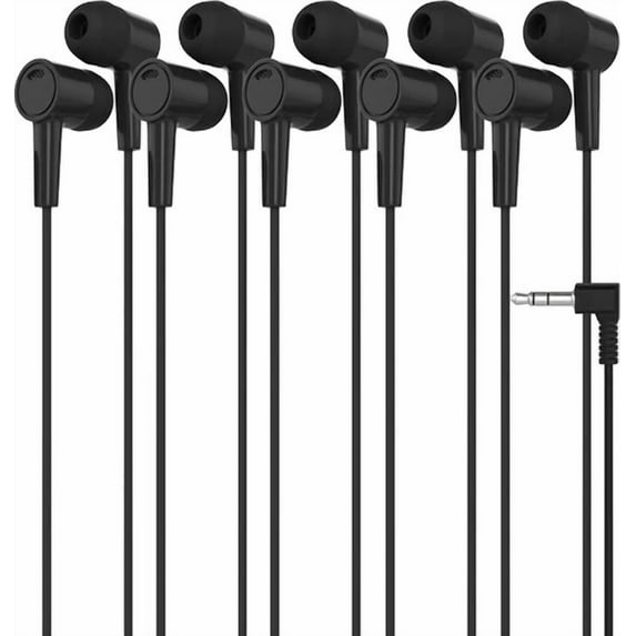 FLORA- 5 Pack Earbuds In-Ear Stereo Headphones For School Classroom, Library, Travel