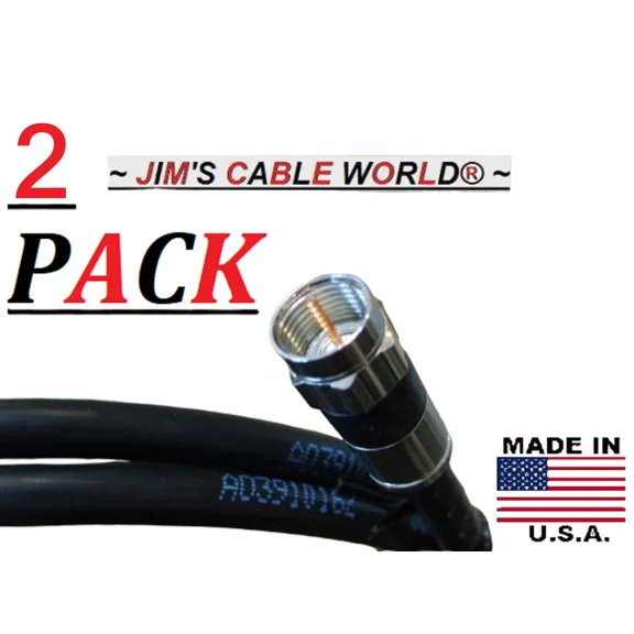 FLORA- 6" Inch 2 Pack Of Jims Cable World Rg6 75O Digital Hd Quality Coax Coaxial Cable