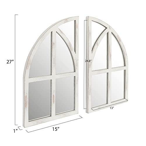 FLORA Farmhouse Arch Mirrors Set Of 2 – Rustic Wall Decor For Living Room, Kitchen, Bedroom