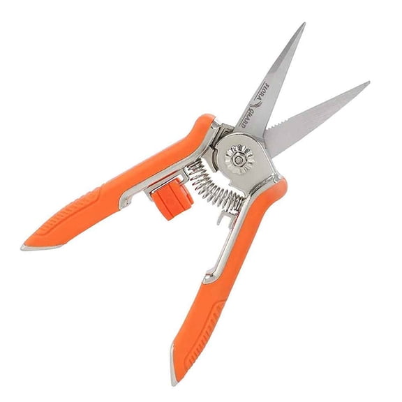 FLORA GUARD 6.5 inch Garden Shears , Hand Pruning Shears with Straight Tip Stainless Steel Blades (Orange)