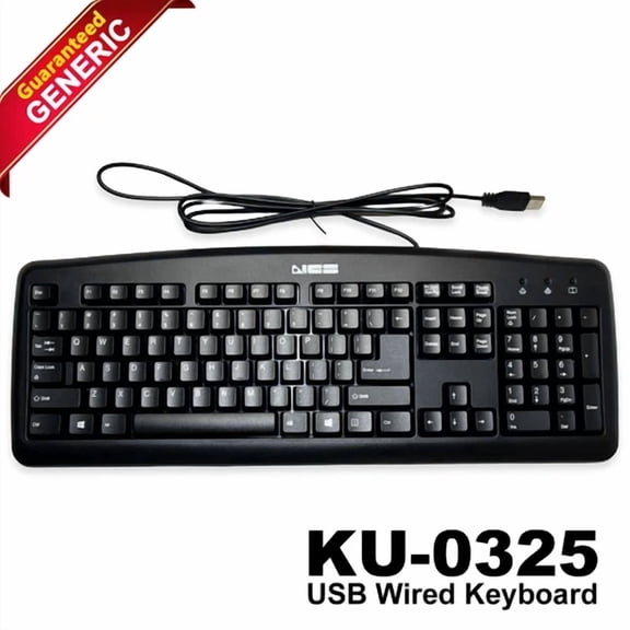 FLORA- Genuine Ncs Usb Ku-0325 Usb Wired Plug And Play Pc Computer Keyboard Black