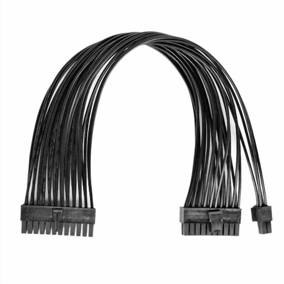 FLORA- Gintai Atx 24Pin To 20+4Pin Power Supply Cable Psu 20 Pin Male Convert Black