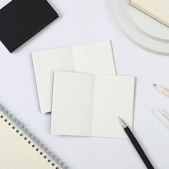 FLORA- Pocket Notebook Notepad Small Mini Black-4Pack