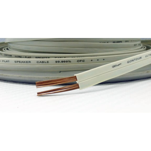 FLORA- Qed Qontour Ultra-Flat Solid Core Speaker Cable Sold By The Meter Raw Cable Diy