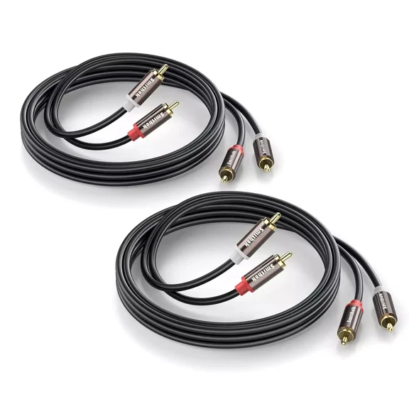 FLORA- Rca Cables 2 Pack[Hi-Fi Sound, Pvc Jacket, Shielded], 2-Male To 2-Male Rca Au...