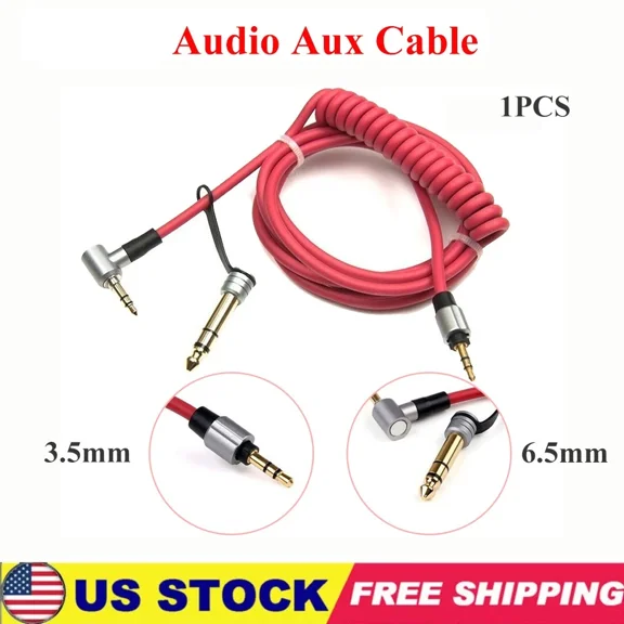 FLORA- Replacement Audio Aux Cable Cord For By Dr. Dre Pro Detox Headphone Red Us