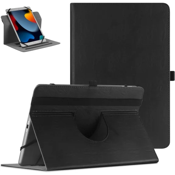 FLORA- Universal 9 10 10.1 Inch Android Tablet Case,Slim 360 Degree Rotatable Black