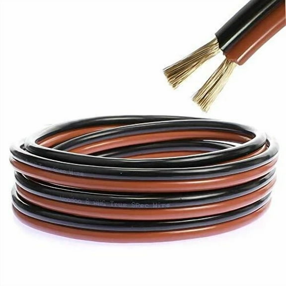 FLORA- Voodoo 8 True Awg Spec Gauge Red Black Zip Wire Cable Power Ground Stranded 10Ft