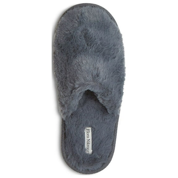 FLORA Womens Storm Gray Padded Round Toe Slide Slippers S