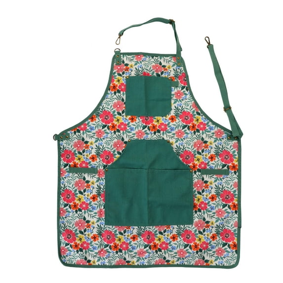 Expert Gardener Floral Adjustable Gardening Apron with Pockets