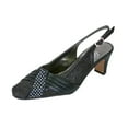 thumbnail image 1 of FLORAL Abagail Women's Wide Width Pleated Upper Crystals Closed Toe Slingback BLACK 7.5, 1 of 6