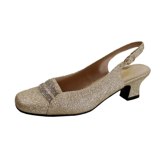 FLORAL Abigail Women's Wide Width Slingback Dress Pumps CHAMPAGNE 7.5