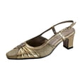 thumbnail image 1 of FLORAL Alba Women Wide Width Dress Slingback Metallic Shoes With Ornament GOLD 7.5, 1 of 6