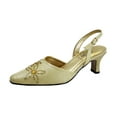thumbnail image 1 of FLORAL Alma Women's Wide Width Open Shank Dress Slingback Shoes GOLD 10, 1 of 6